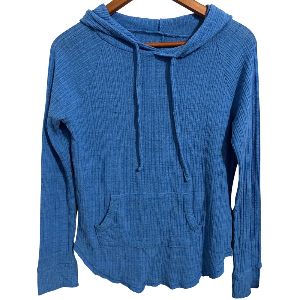 SO Brand Blue Cozy Tunic Top Super Soft w/Hood and Kangaroo Pocket Sizeโ Small